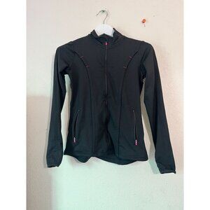 Athleta Womens Love Jacket Full-Zip Vented Back Thumb Holes Black XS Stretch